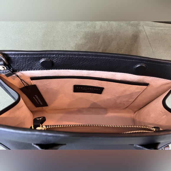 Strathberry Midi Calfskin Leather Tote - Black - Picture 9 of 10